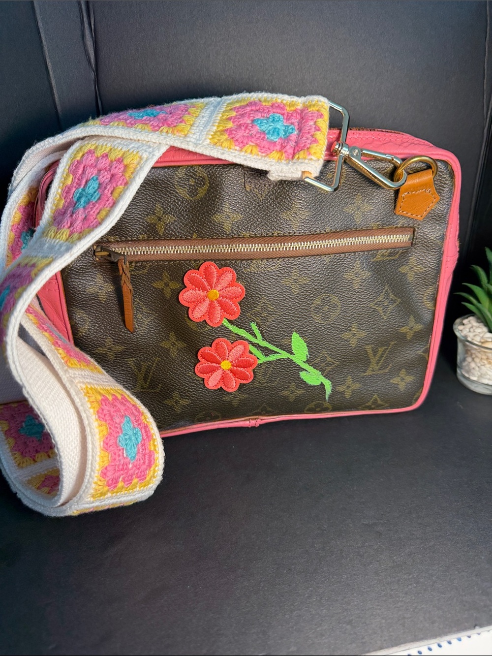 ‼️ I’ll accept your offer‼️Authentic LV Customized Makeup Bag turned Crossbody